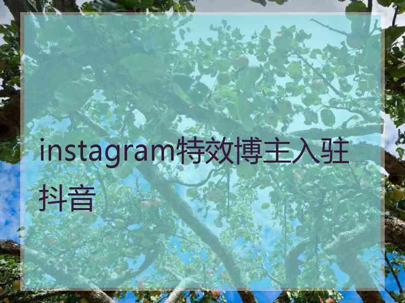 instagram特效博主入驻抖音