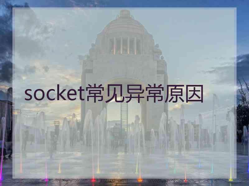 socket常见异常原因