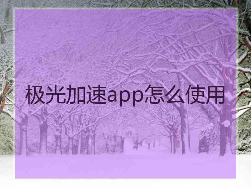 极光加速app怎么使用