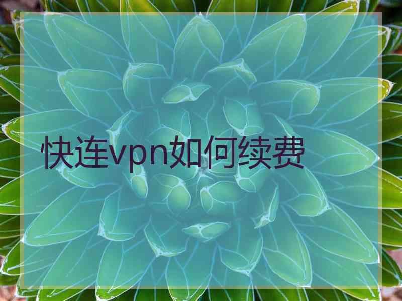 快连vpn如何续费