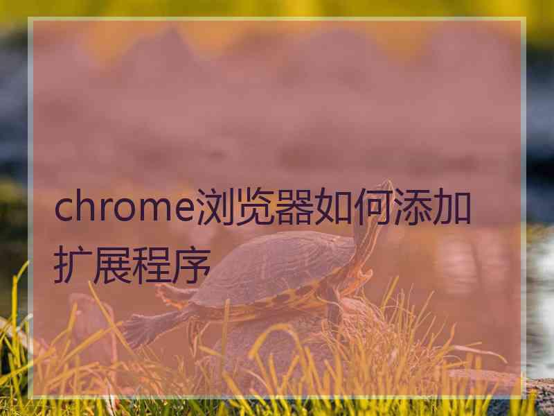 chrome浏览器如何添加扩展程序