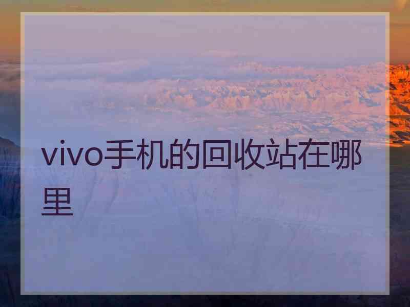 vivo手机的回收站在哪里