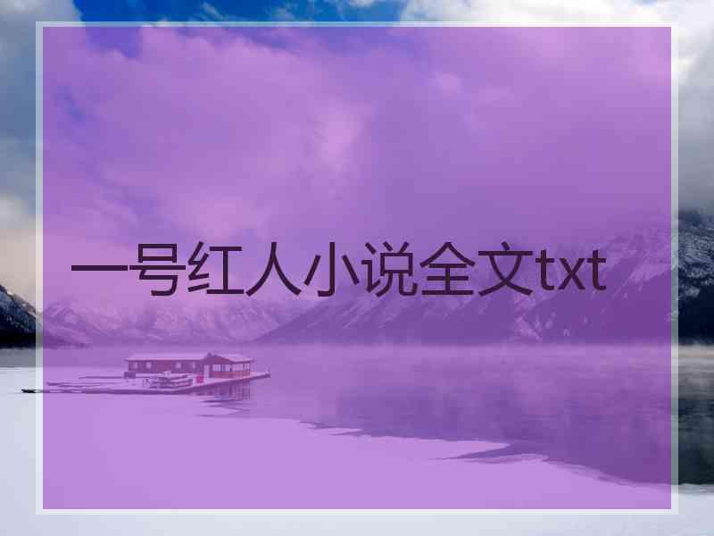 一号红人小说全文txt