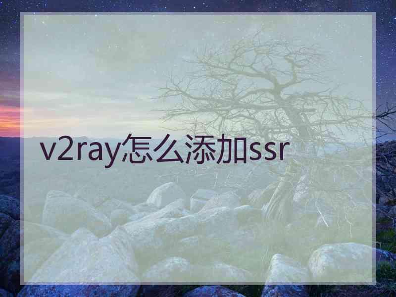 v2ray怎么添加ssr