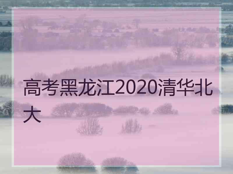 高考黑龙江2020清华北大