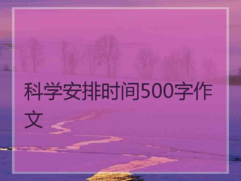 科学安排时间500字作文