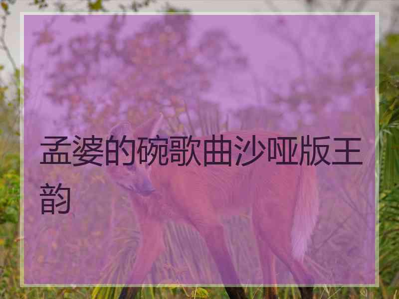 孟婆的碗歌曲沙哑版王韵