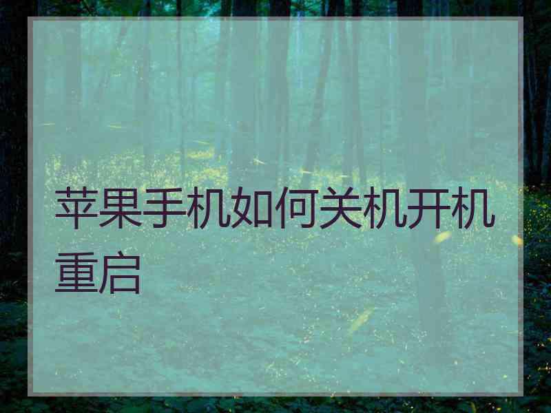 苹果手机如何关机开机重启