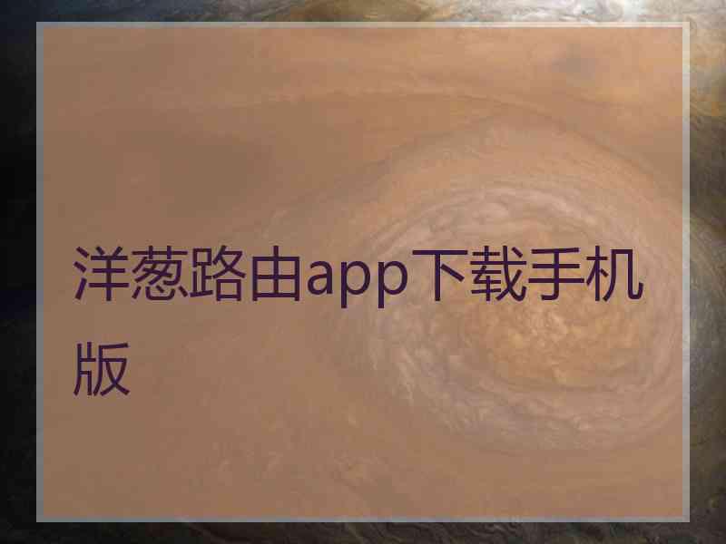 洋葱路由app下载手机版