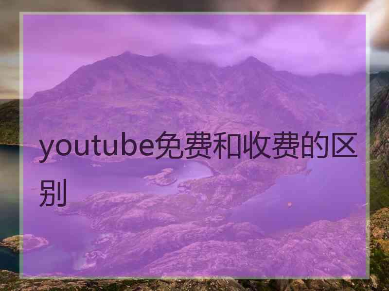 youtube免费和收费的区别