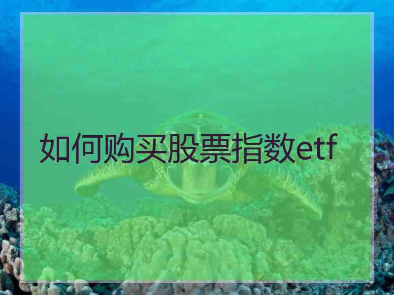 如何购买股票指数etf