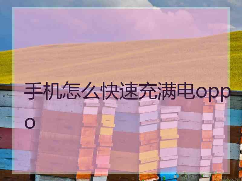 手机怎么快速充满电oppo