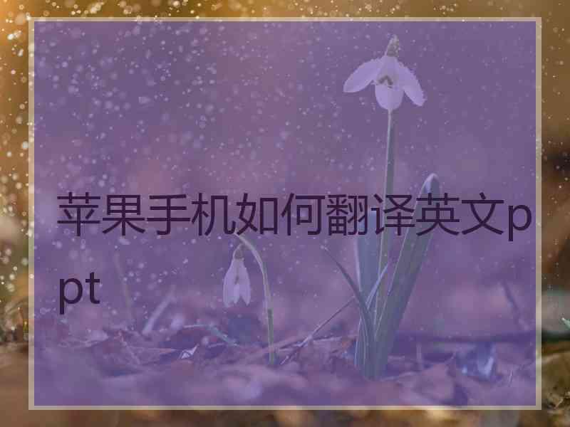 苹果手机如何翻译英文ppt