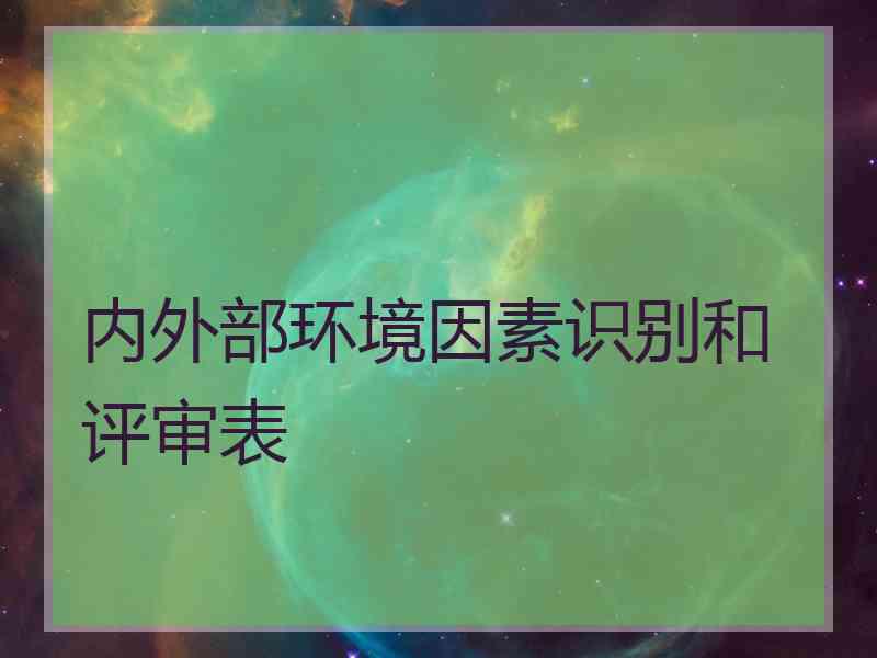 内外部环境因素识别和评审表