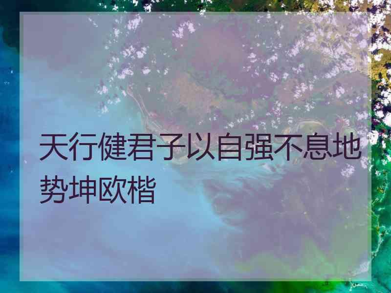 天行健君子以自强不息地势坤欧楷