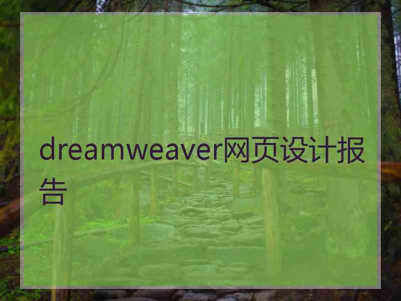 dreamweaver网页设计报告