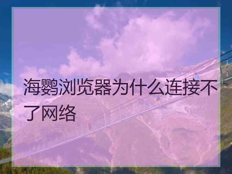 海鹦浏览器为什么连接不了网络