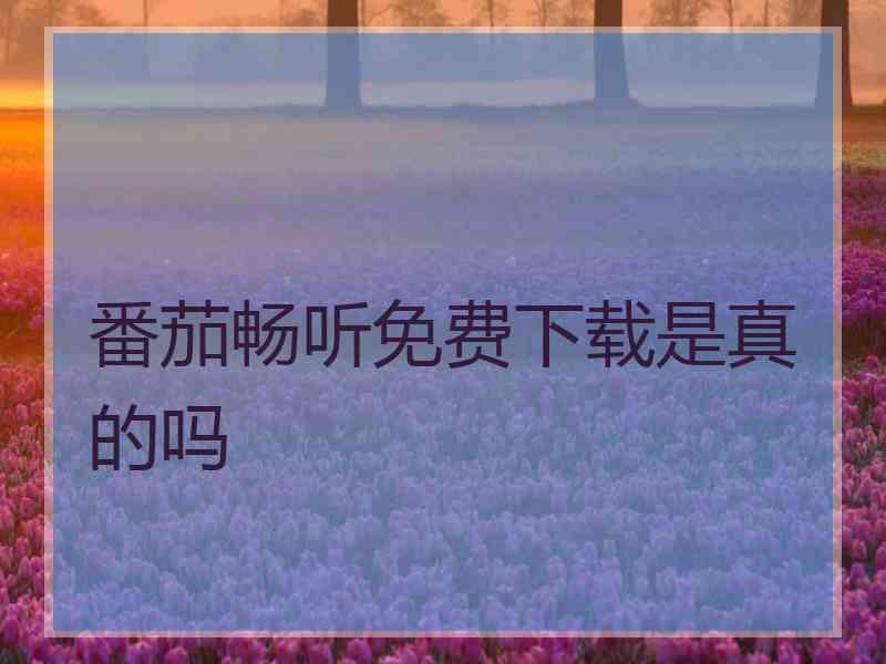 番茄畅听免费下载是真的吗