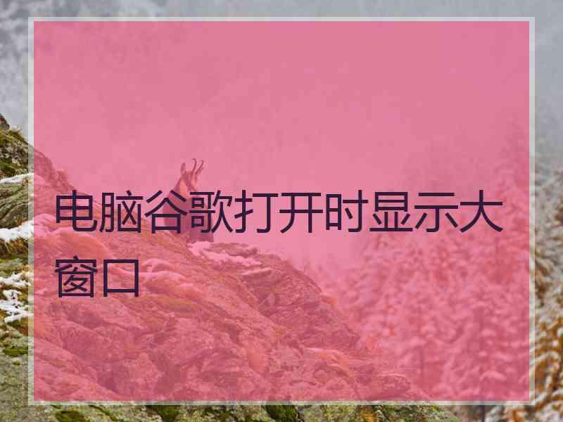 电脑谷歌打开时显示大窗口