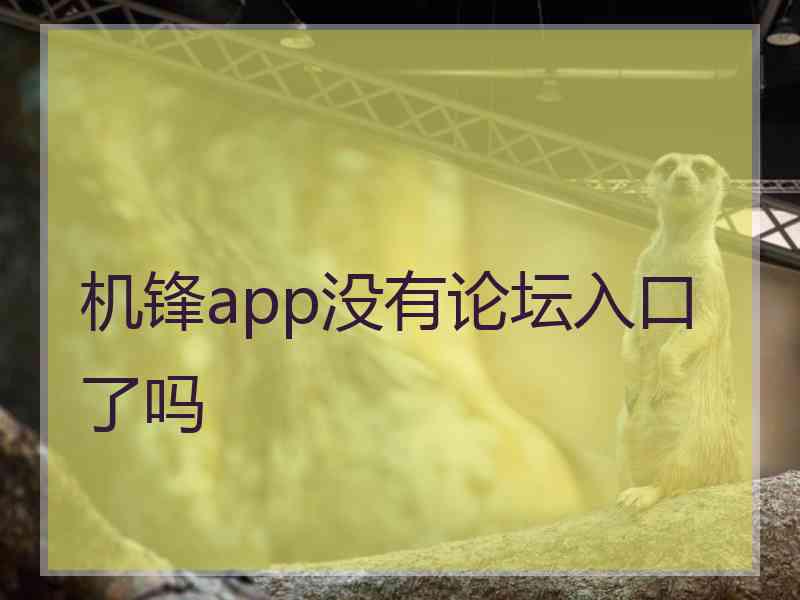 机锋app没有论坛入口了吗