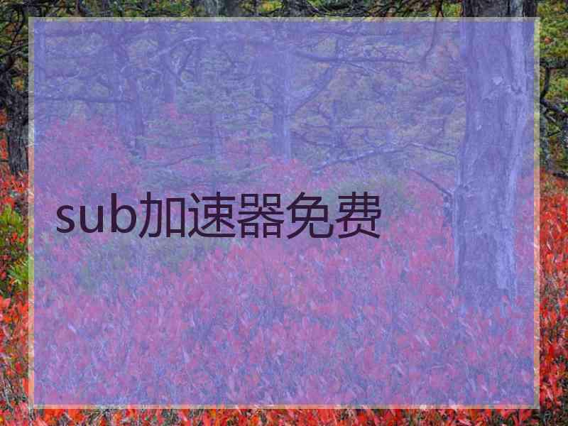 sub加速器免费