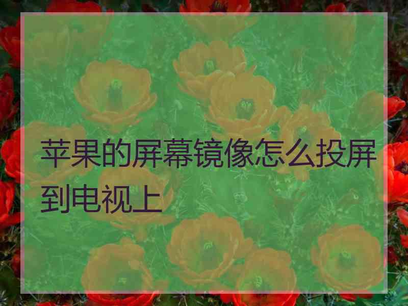 苹果的屏幕镜像怎么投屏到电视上