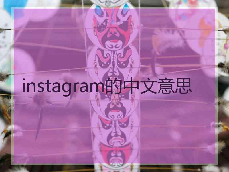 instagram的中文意思