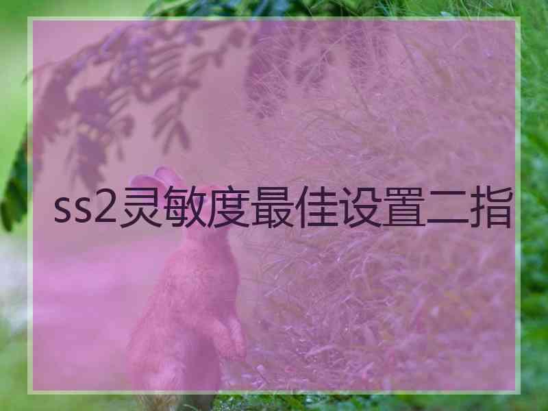 ss2灵敏度最佳设置二指