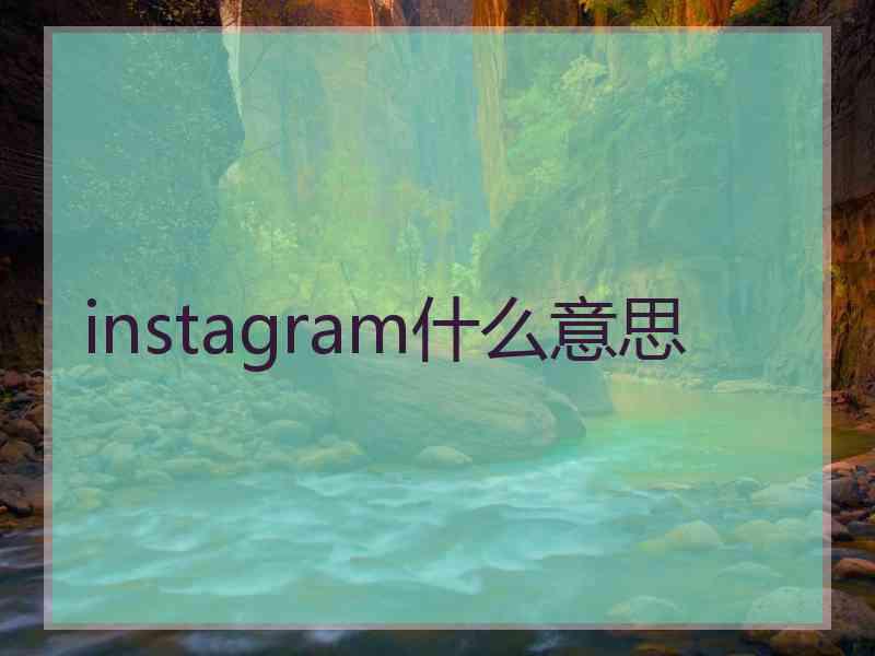 instagram什么意思