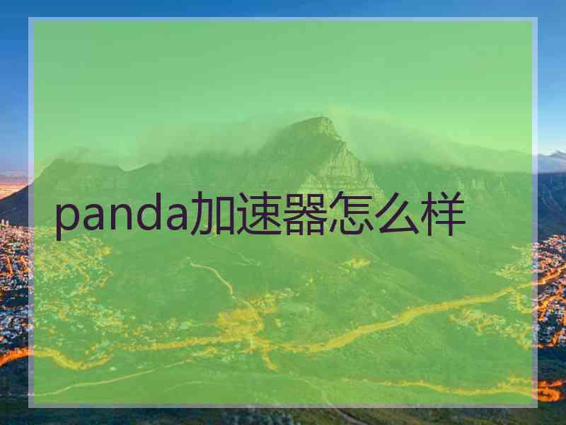 panda加速器怎么样