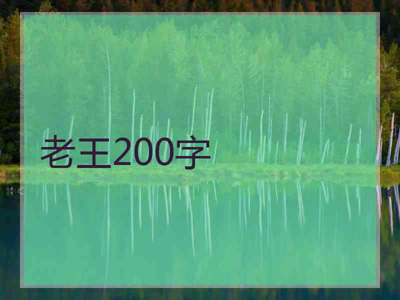 老王200字