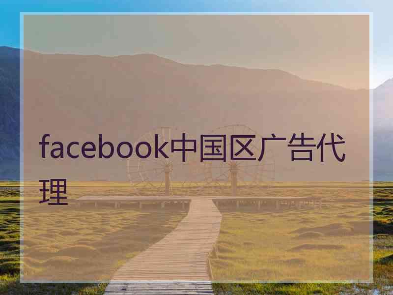 facebook中国区广告代理