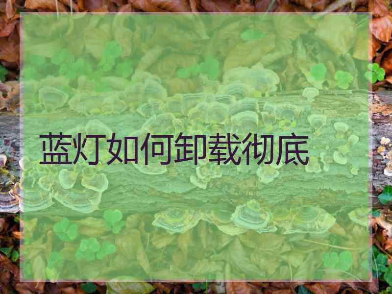 蓝灯如何卸载彻底