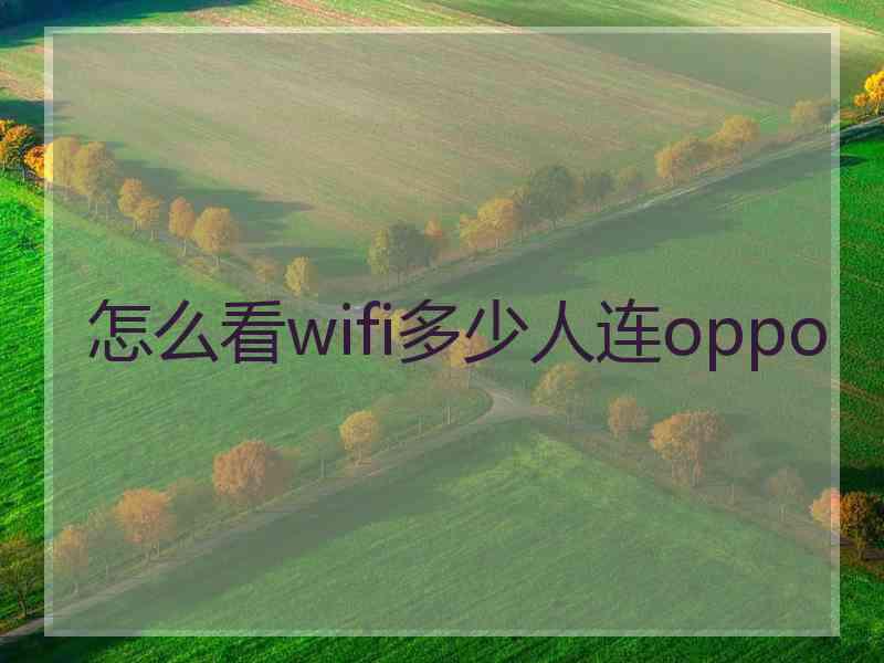 怎么看wifi多少人连oppo