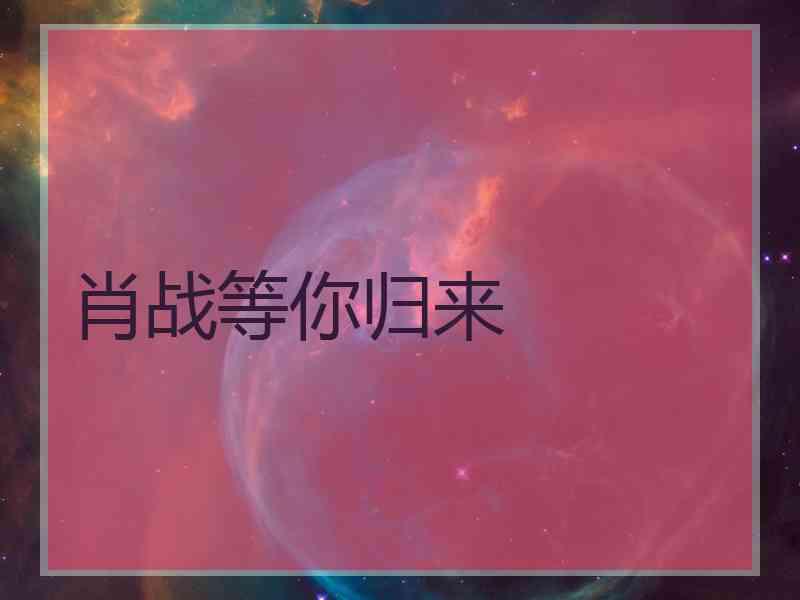 肖战等你归来