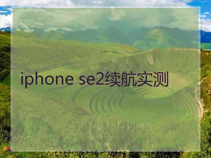 iphone se2续航实测