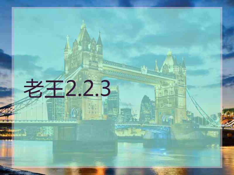 老王2.2.3