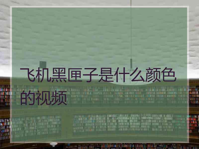 飞机黑匣子是什么颜色的视频