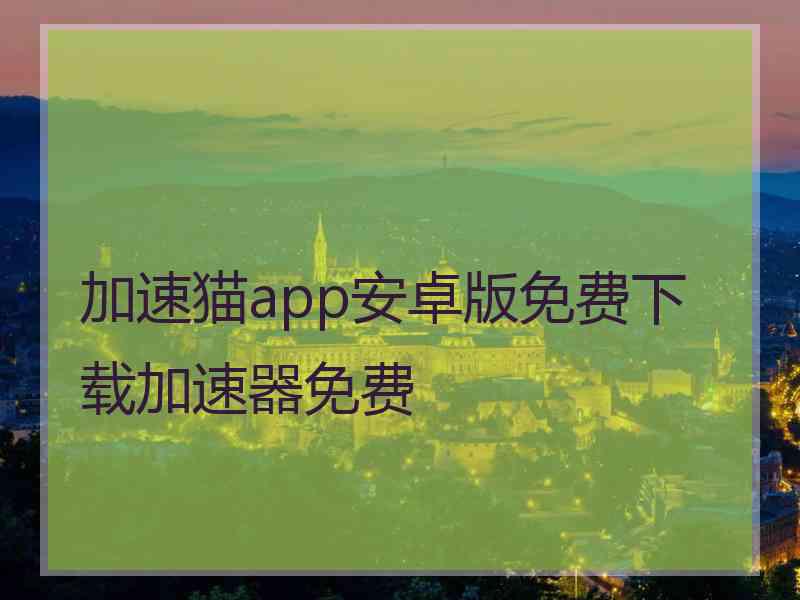 加速猫app安卓版免费下载加速器免费