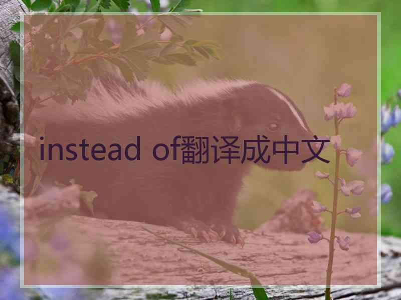 instead of翻译成中文