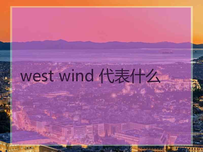 west wind 代表什么