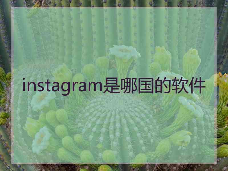 instagram是哪国的软件