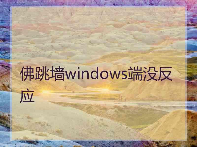 佛跳墙windows端没反应