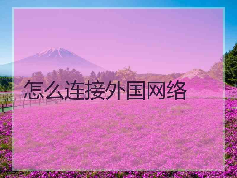 怎么连接外国网络