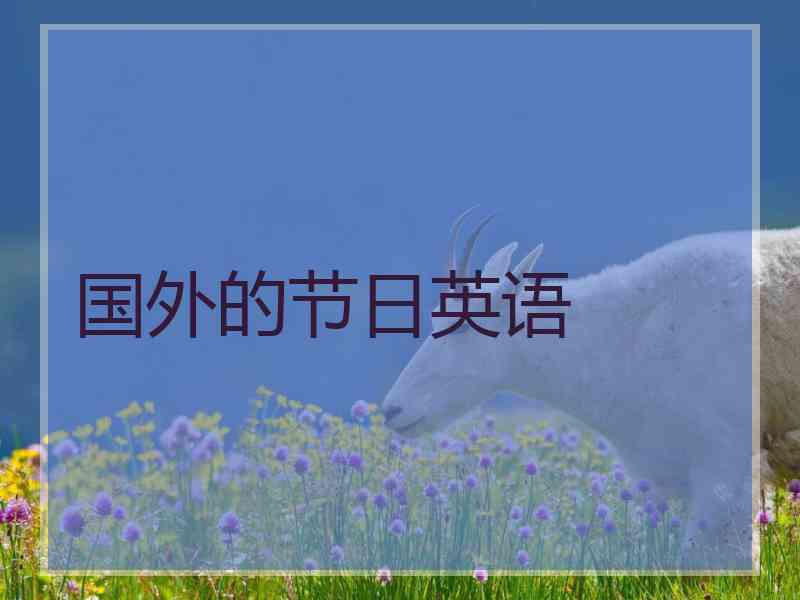 国外的节日英语