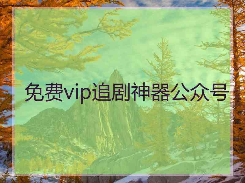 免费vip追剧神器公众号