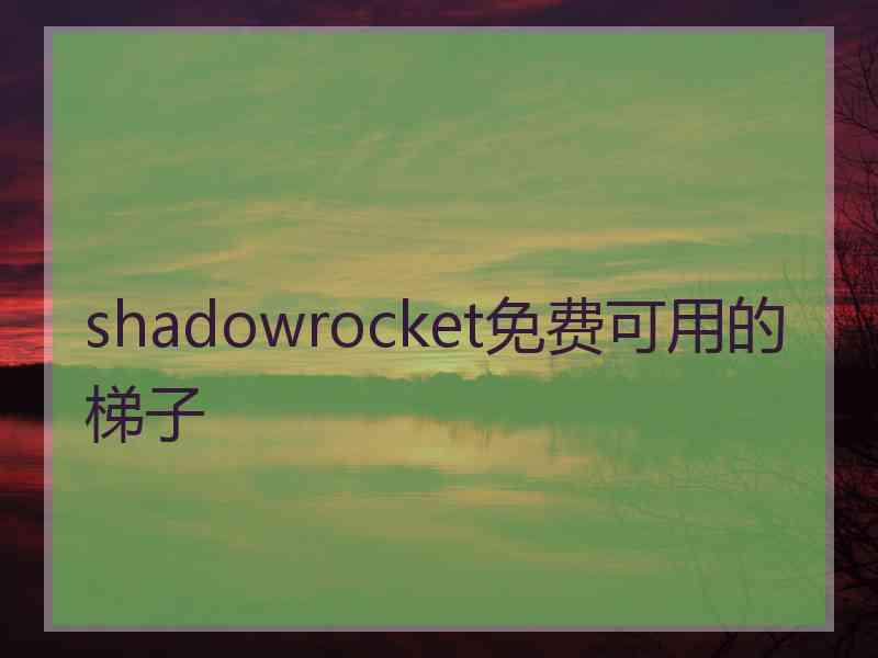 shadowrocket免费可用的梯子