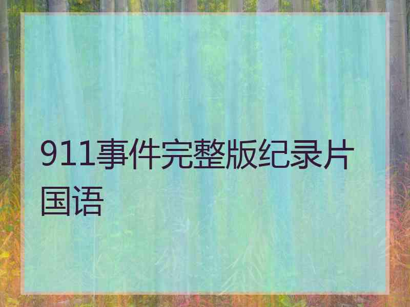 911事件完整版纪录片国语