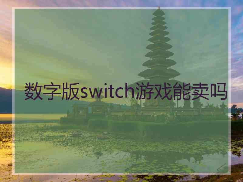 数字版switch游戏能卖吗