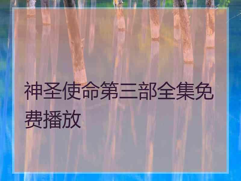 神圣使命第三部全集免费播放